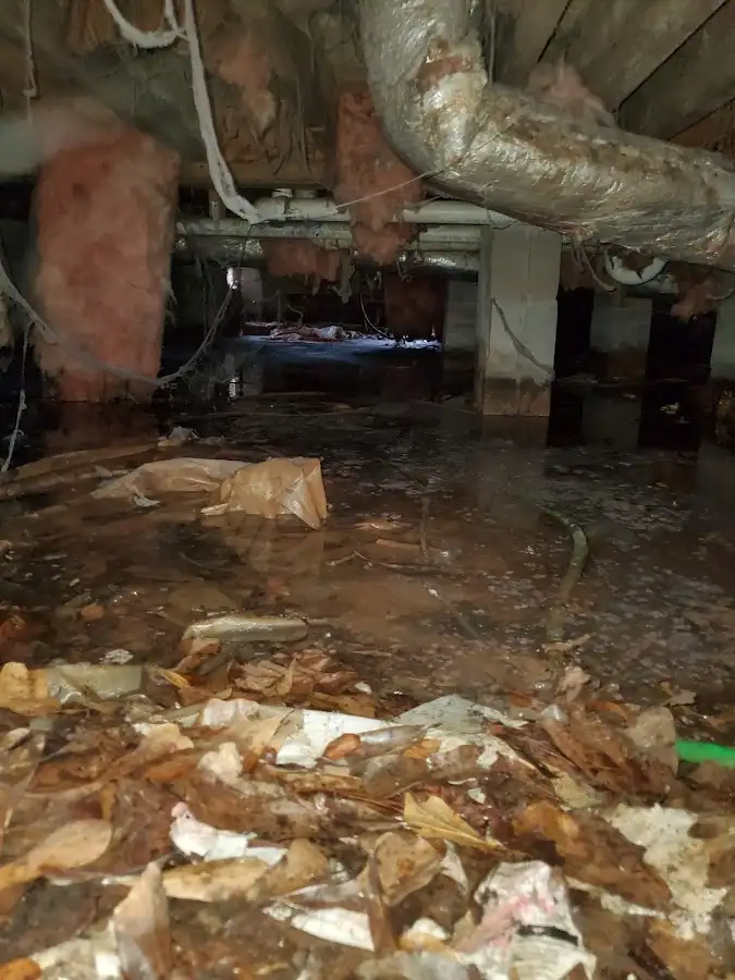 Crawl space flood assessment for Commercial Water Damage Restoration in Bolivar